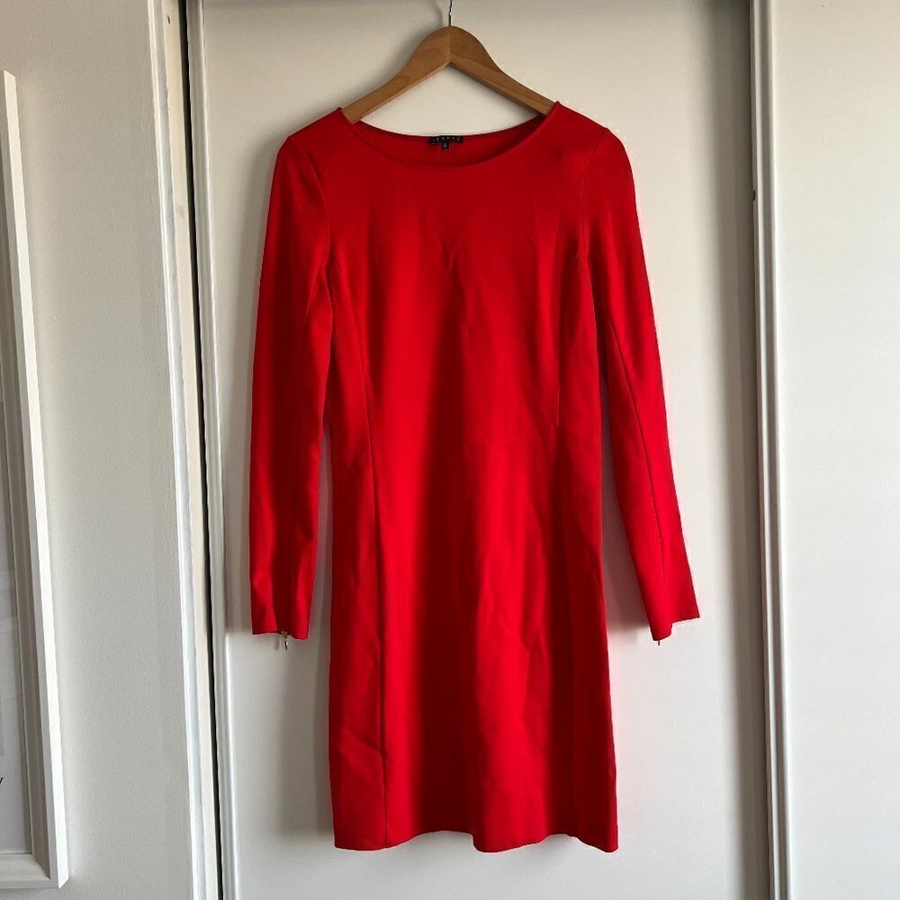 Theory | Kalion Midi Red Dress - Picture 5 of 6